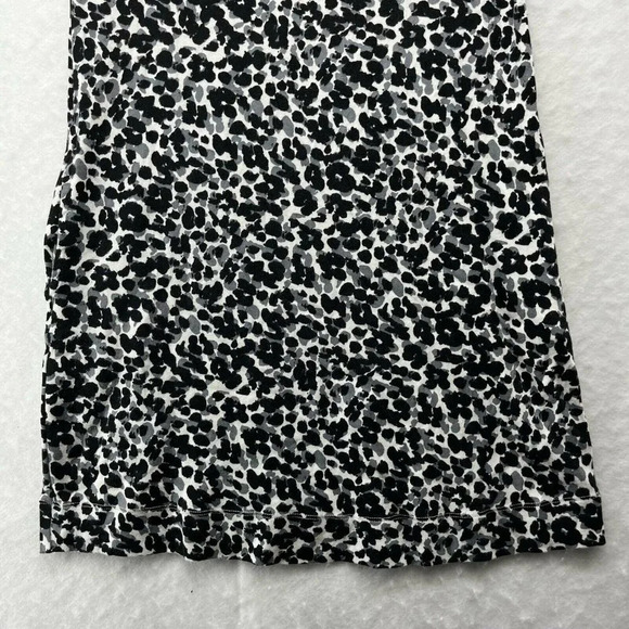 Ellen Tracy Shirt Dress Women's XS White Black Cheetah Print Round Neck Pullover - Picture 7 of 11